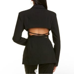 Danielle Bernstein We Wore What Cut Out Black Blazer Longline NWT Corset Lace Up